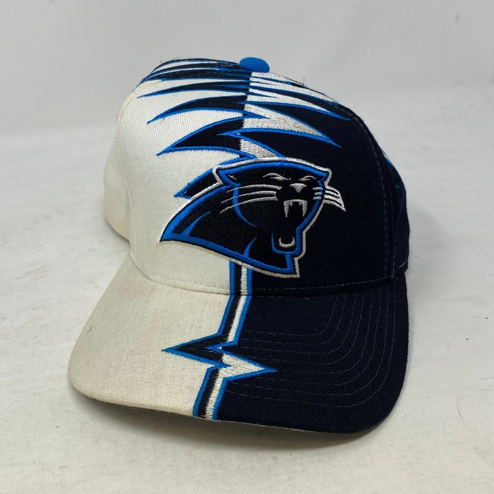 Carolina Panthers Starter Shockwave Vintage NFL Hat Black White Snapback Cap 90s